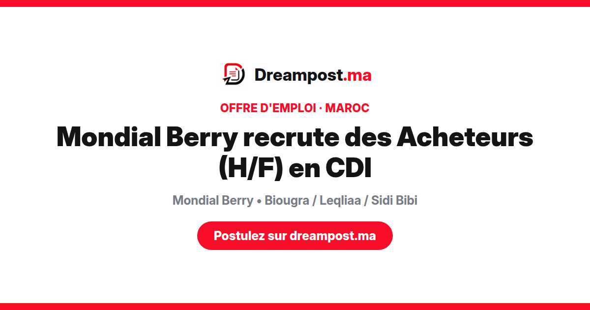 Mondial Berry recrute des Acheteurs (H/F) en CDI
