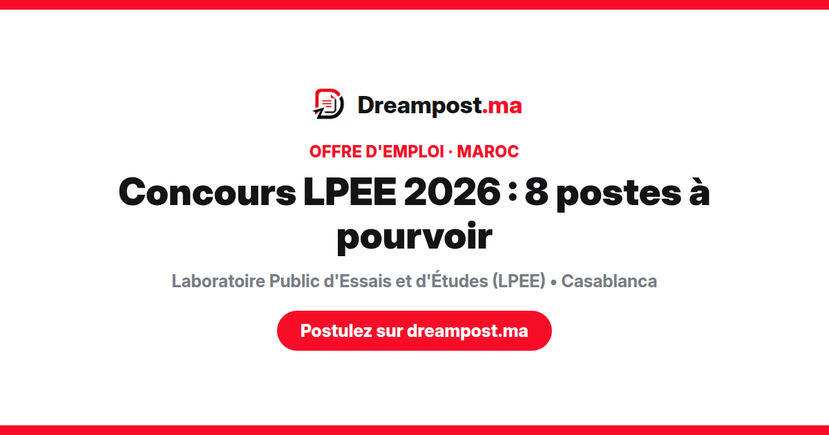 Concours LPEE 2026 : 8 postes à pourvoir