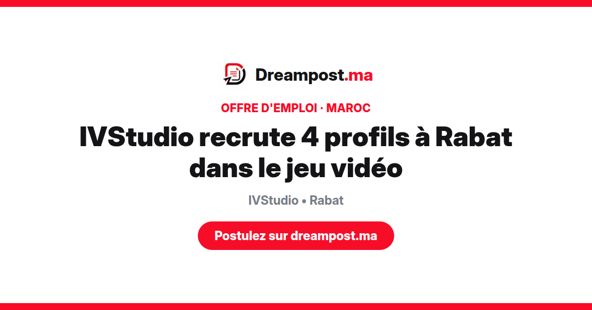 IVStudio recrute 4 profils à Rabat dans le jeu vidéo