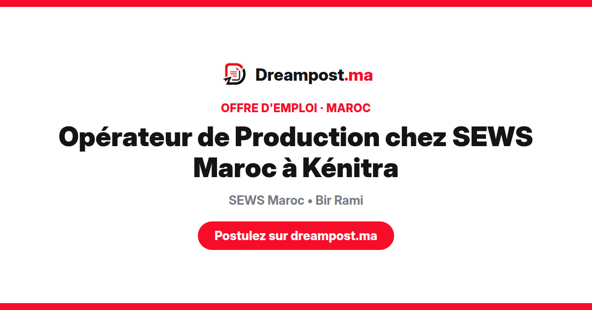 Opérateur de Production chez SEWS Maroc à Kénitra