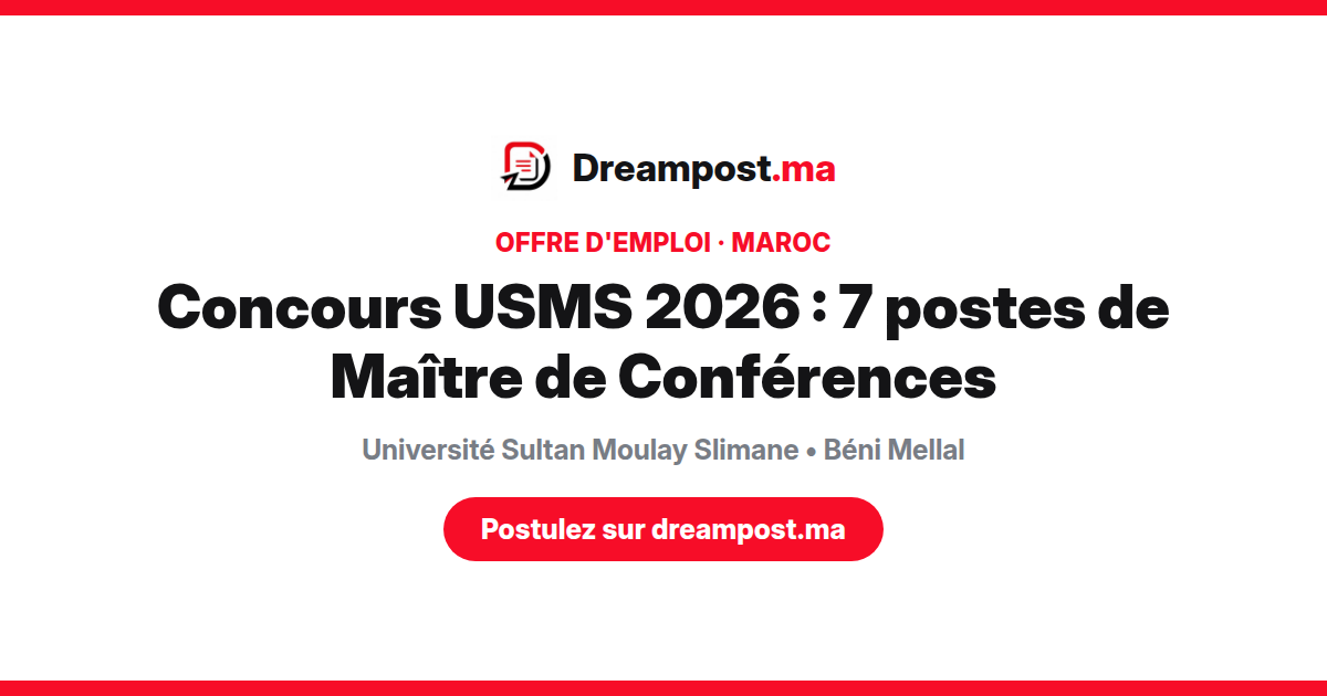 Concours USMS 2026 : 7 postes de Maître de Conférences