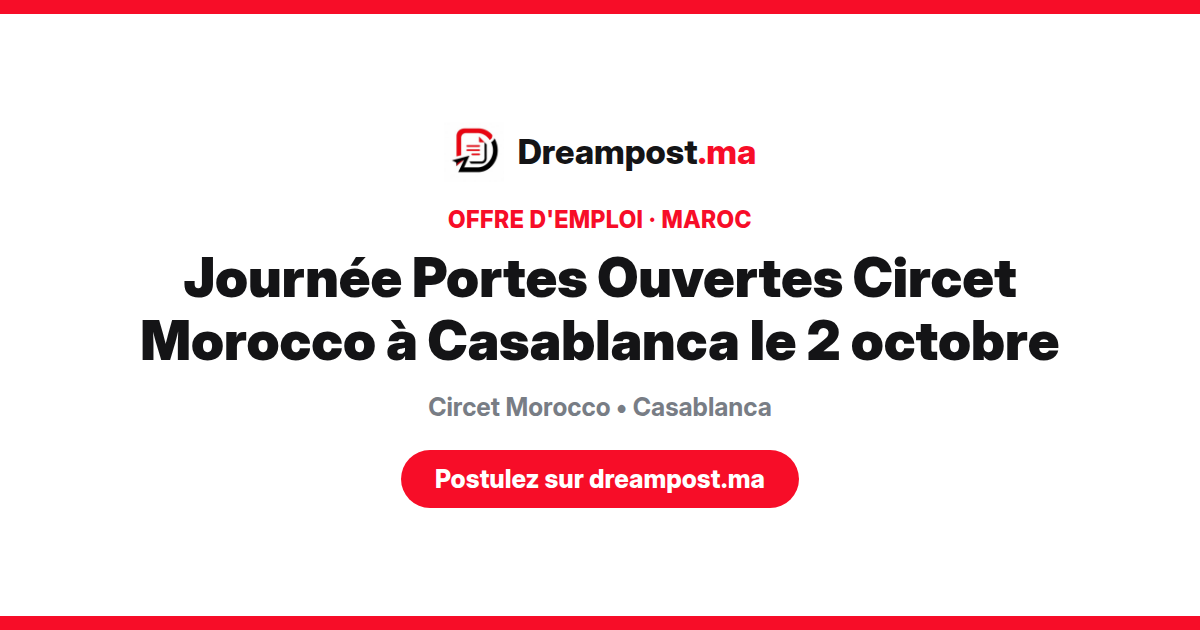 Journée Portes Ouvertes Circet Morocco à Casablanca le 2 octobre