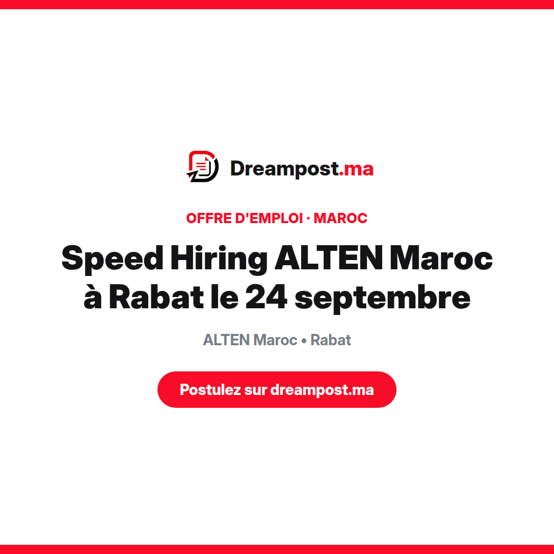 Speed Hiring ALTEN Maroc à Rabat le 24 septembre