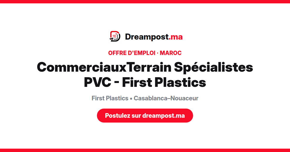 CommerciauxTerrain Spécialistes PVC - First Plastics
