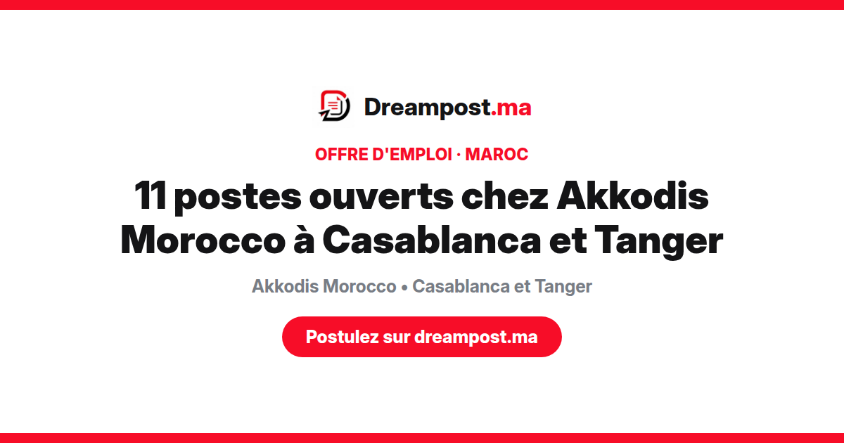 11 postes ouverts chez Akkodis Morocco à Casablanca et Tanger