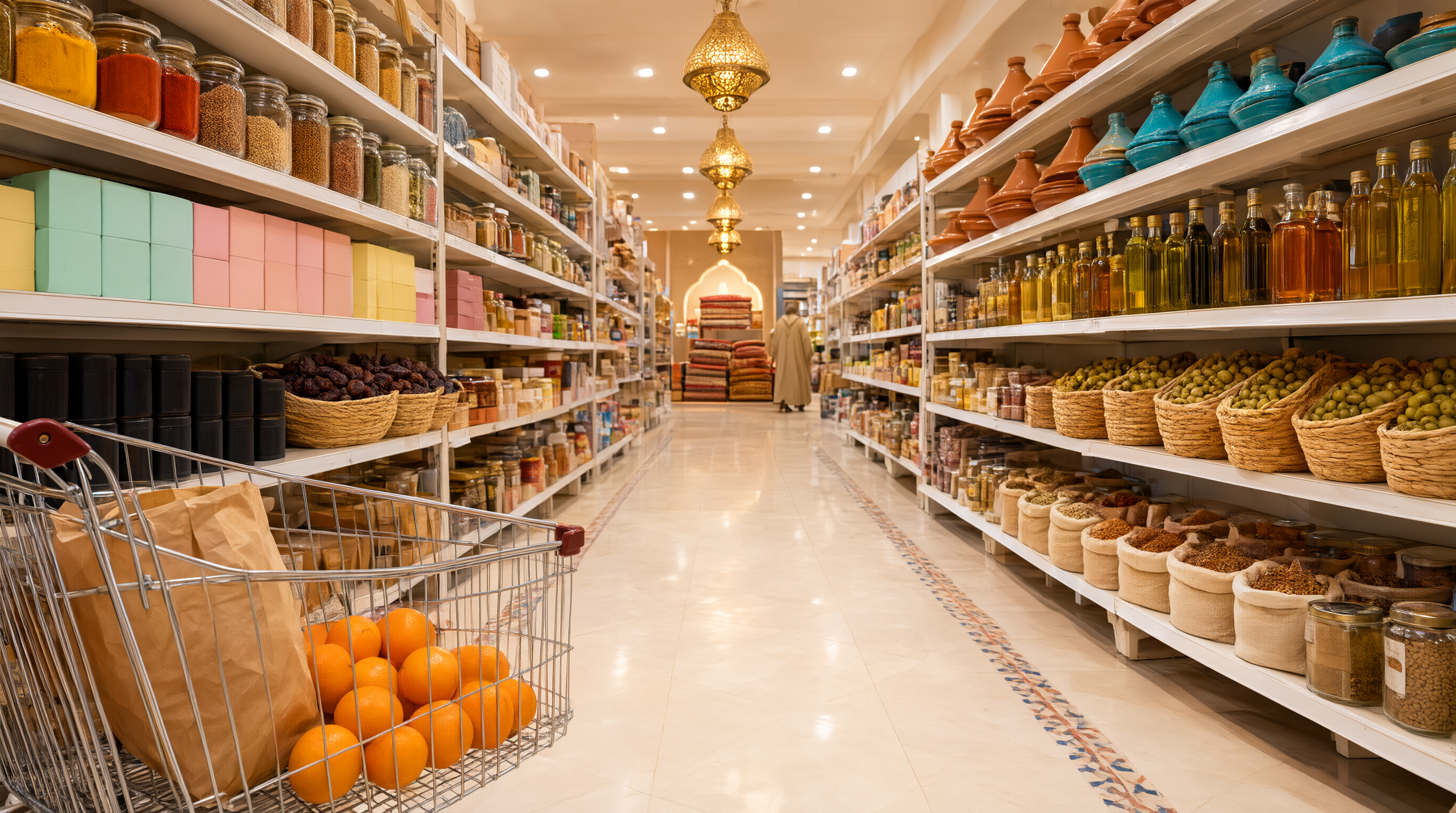 Rayon de supermarché au Maroc, métier d'acheteur dans la grande distribution