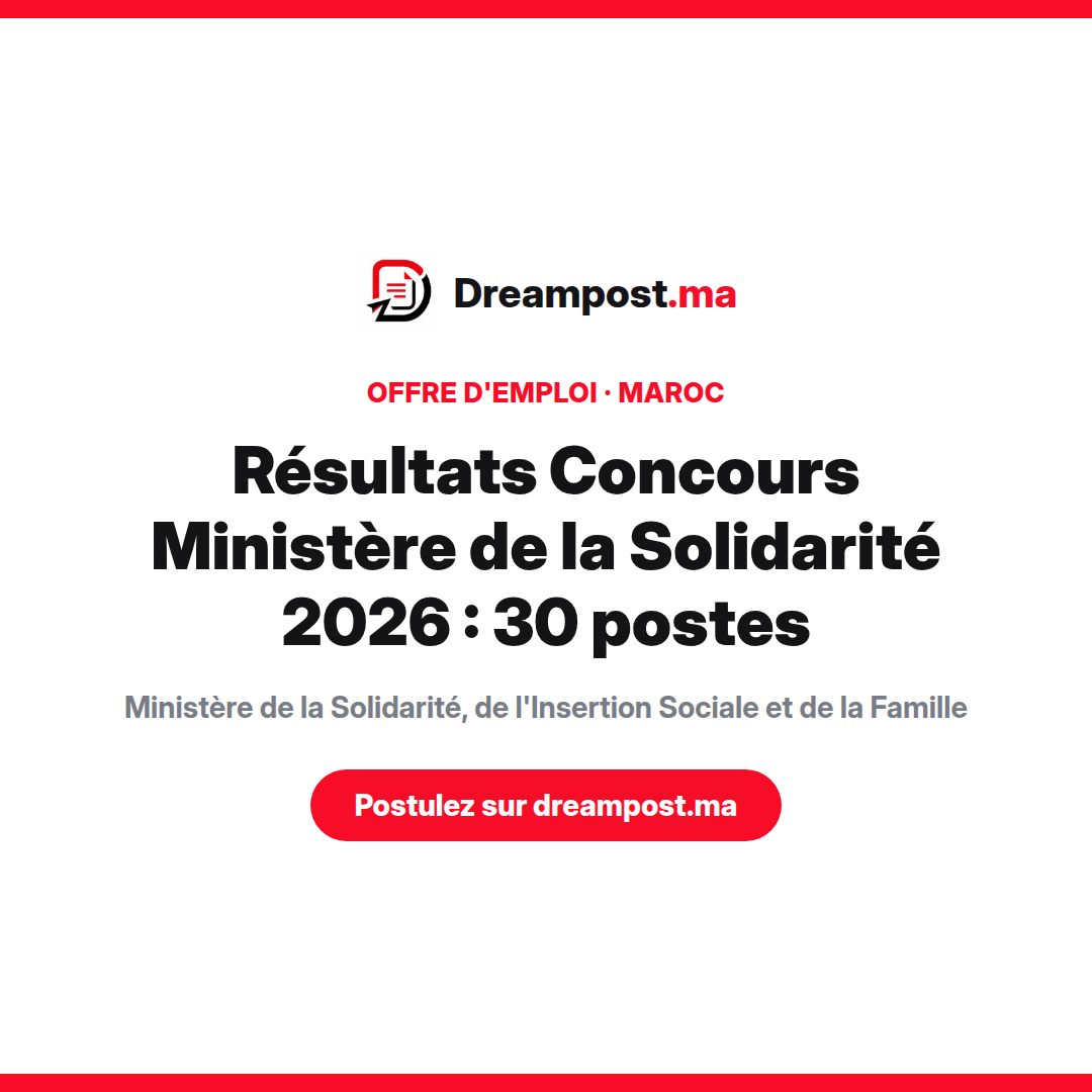 Résultats Concours Ministère de la Solidarité 2026 : 30 postes