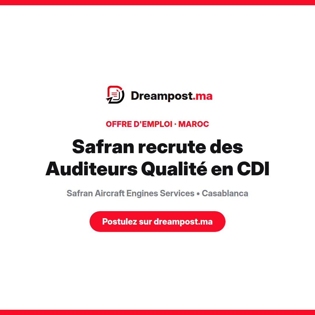 Safran recrute des Auditeurs Qualité en CDI