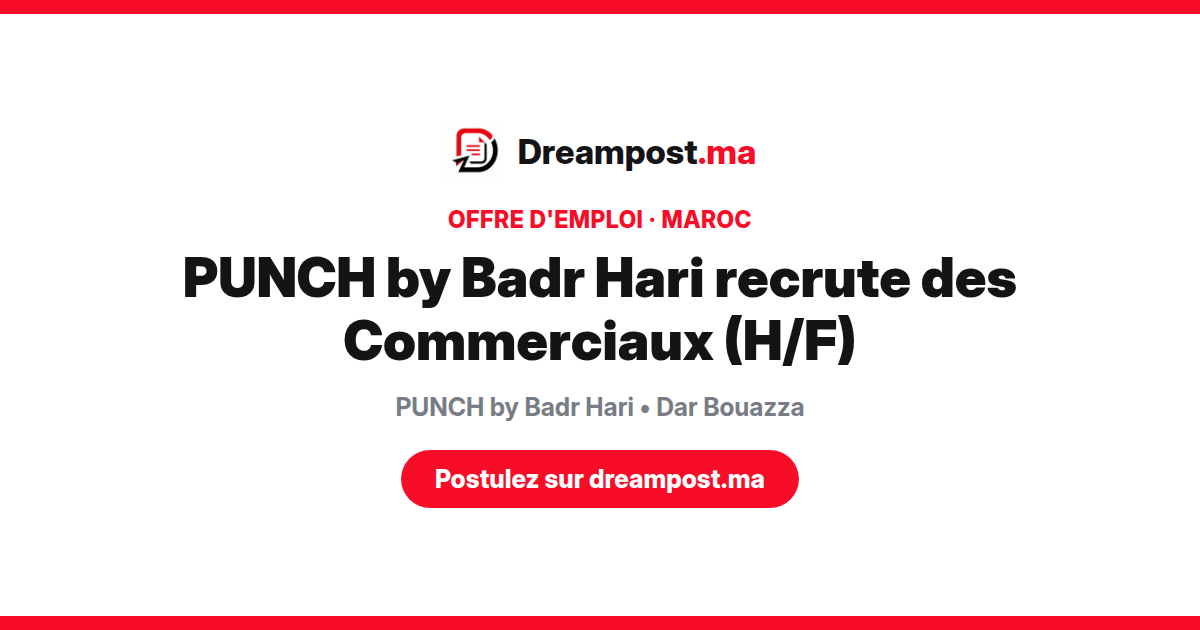 PUNCH by Badr Hari recrute des Commerciaux (H/F)