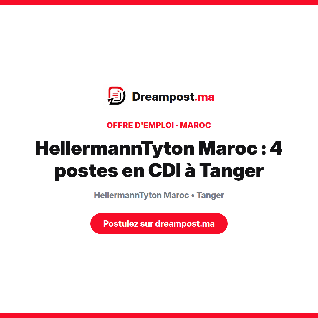 HellermannTyton Maroc : 4 postes en CDI à Tanger