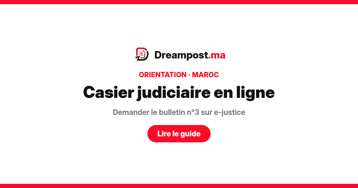 Casier judiciaire en ligne Maroc bulletin numéro 3