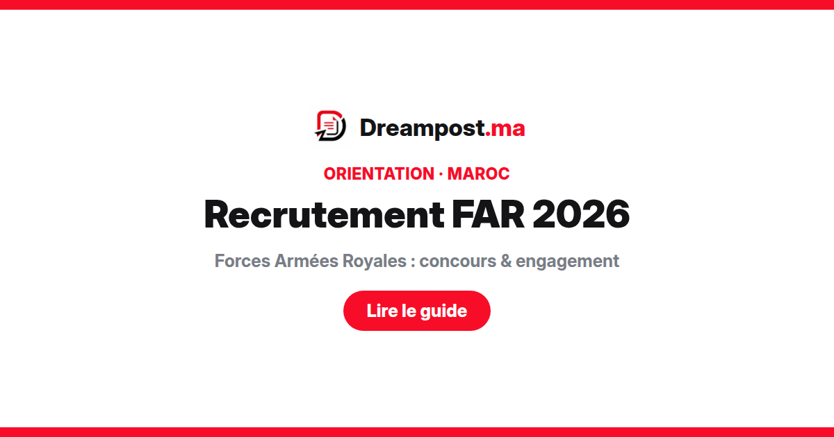 Recrutement FAR 2026 Forces Armées Royales