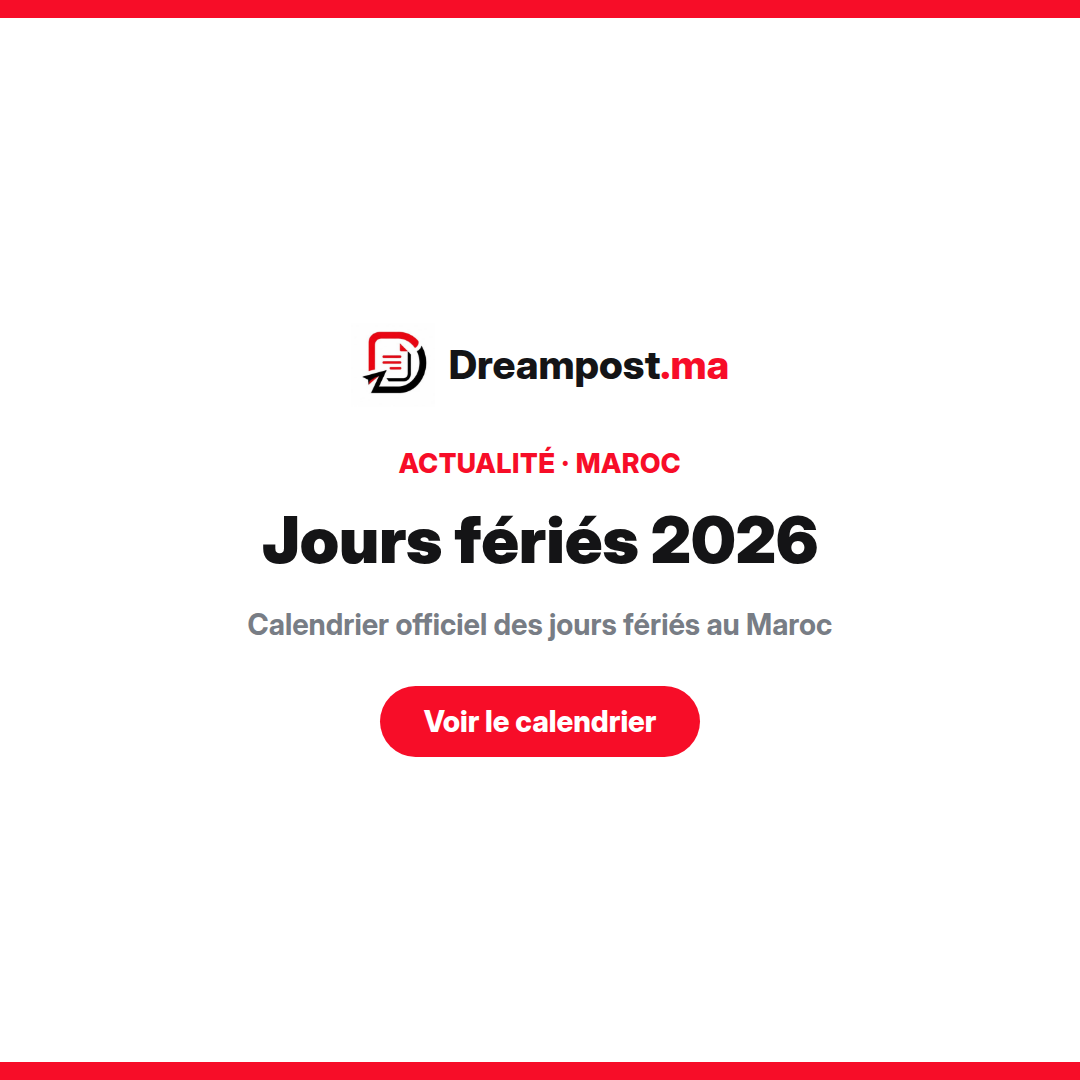 Jours fériés Maroc 2026 calendrier