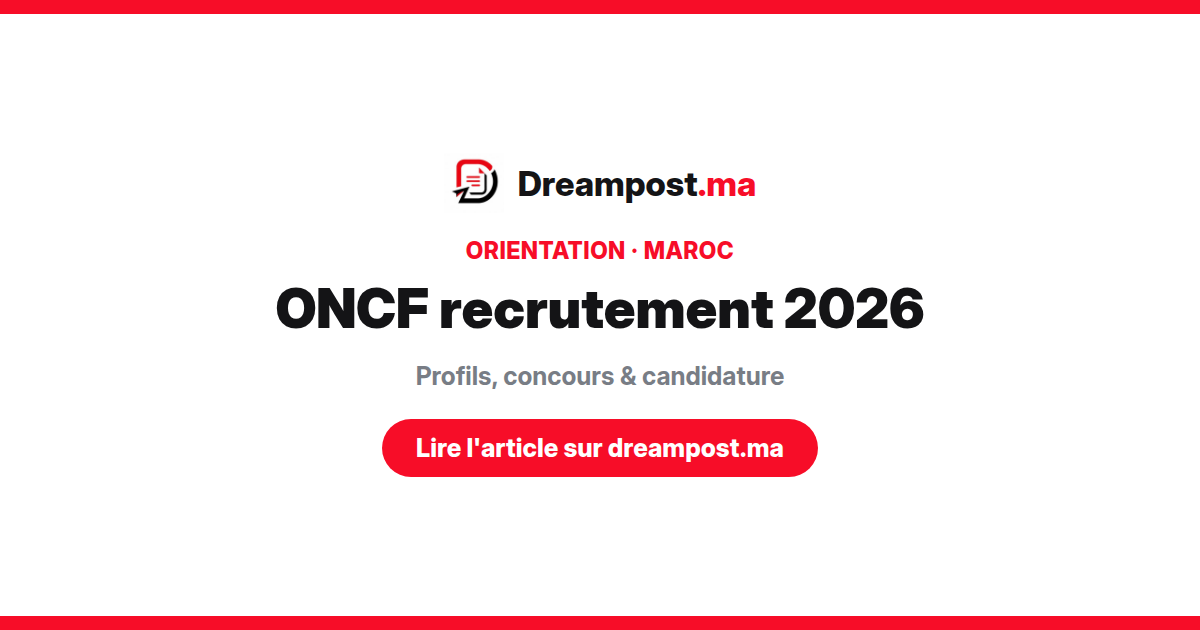 ONCF recrutement 2026 au Maroc