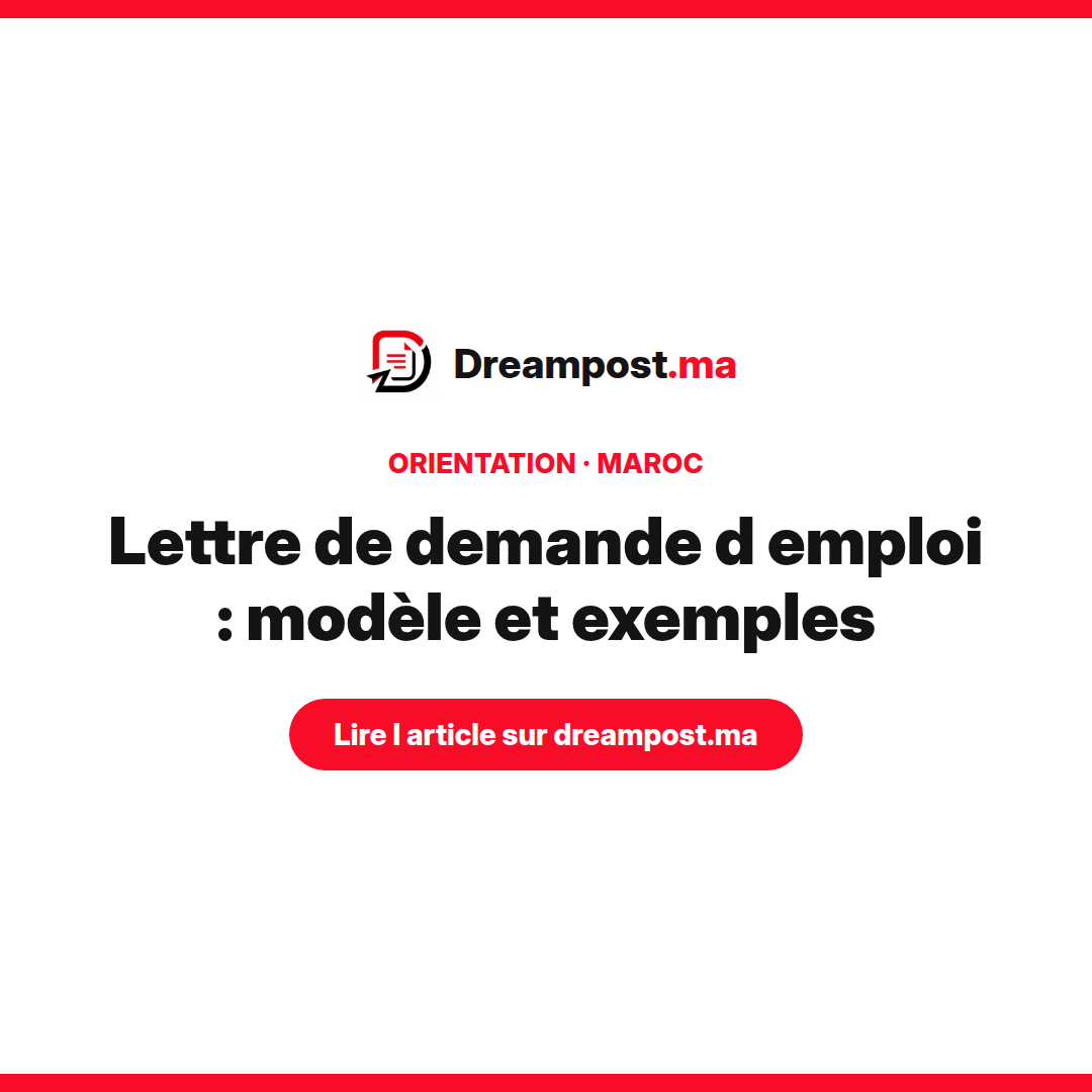 Lettre de demande d'emploi : modèle et exemples à copier