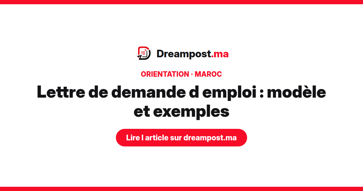 Lettre de demande d'emploi : modèle et exemples à copier