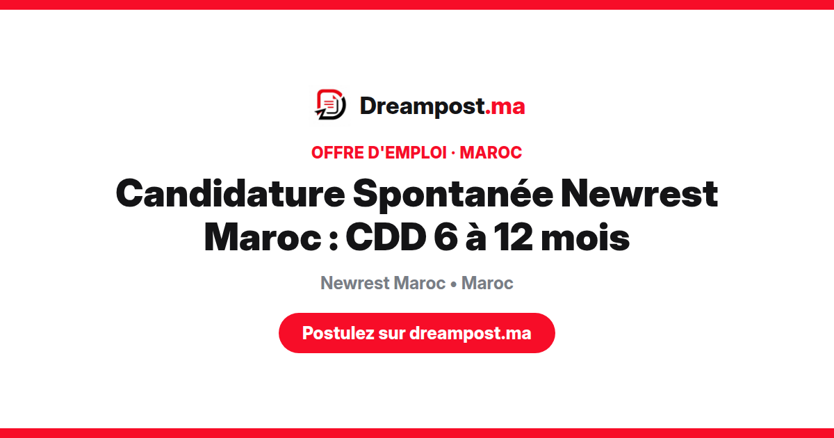 Candidature Spontanée Newrest Maroc : CDD 6 à 12 mois