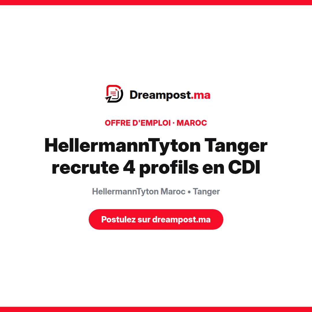 HellermannTyton Tanger recrute 4 profils en CDI