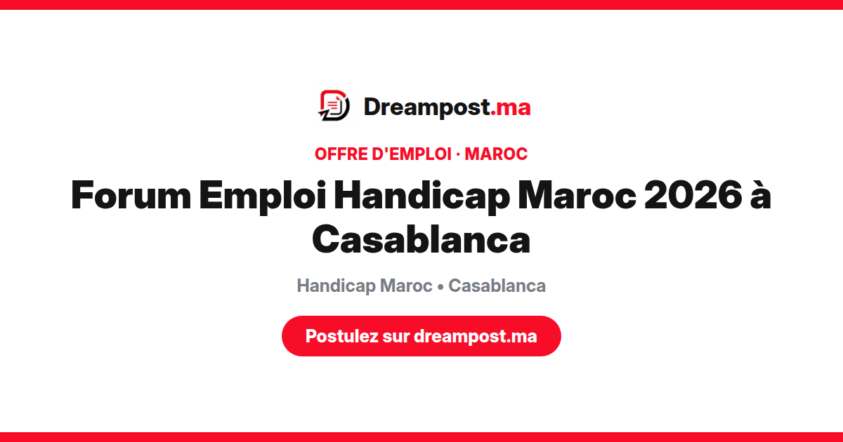 Forum Emploi Handicap Maroc 2026 à Casablanca