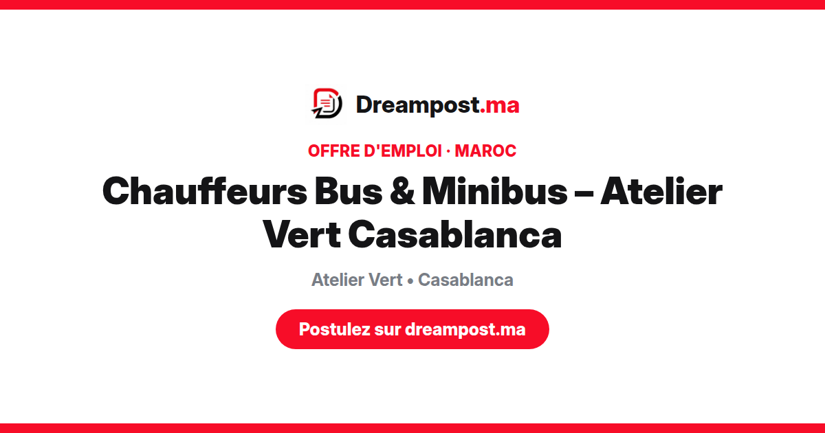 Chauffeurs Bus & Minibus – Atelier Vert Casablanca