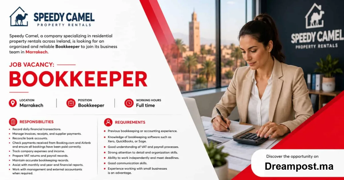 Bookkeeper à Marrakech – Speedy Camel | Offre d'emploi comptabilité